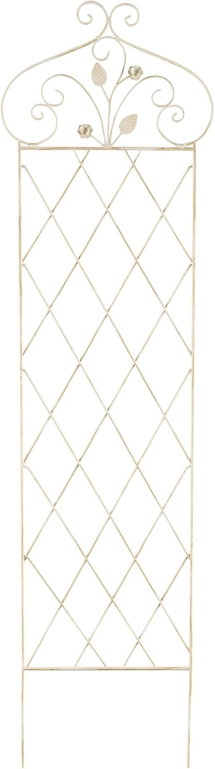 Antique White Steel Lattice Garden Trellis for Climbing Plants