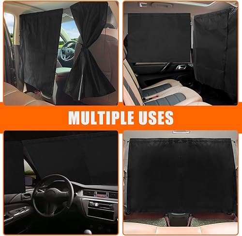 Miniatura 2 de Coldairsoap - 3 cortinas divisoras de automóvil cortinas de privacidad - 1 asiento trasero y 2 cortinas divisoras de ventanas laterales cortinas de