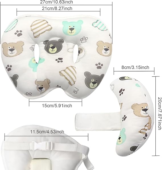 KAKIBLIN Baby Head Neck Support Pillow, 2 in 1 Banana Neck Pillow for Baby