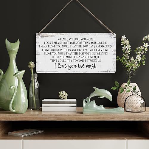 Vista 14 de MIGUMUTU Letrero de madera con texto en inglés "Behind You All Your Memories Before You All Your Dreams