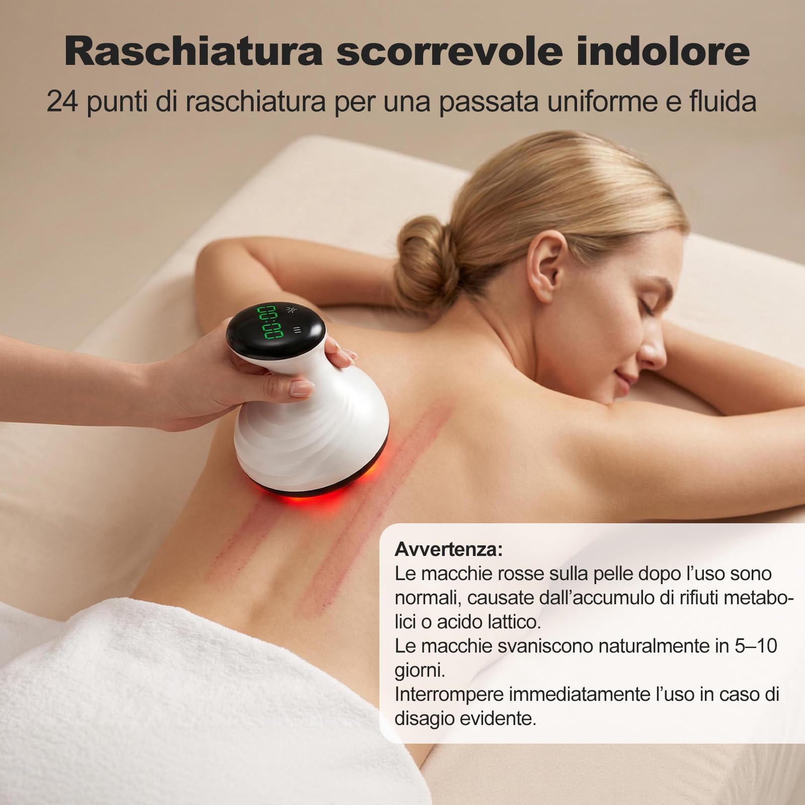 Massaggiatore Anti Cellulite, Coppettazione Elettrica Drenaggio Linfatico | Massaggio corpo Gua Sha elettrico coppettazione, anticellulite rassodante pelle, 9 livelli di intensità regolabili