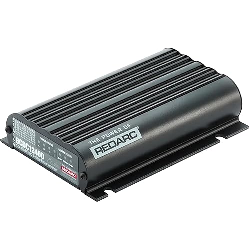 REDARC Dual Input 40A in-Vehicle DC to DC Battery Charger with MPPT Solar Regulator, Green Power Priority, 12V/24V Compatible, for Lithium, AGM, Gel, Lead Acid, Calcium, LiFePO4 Batteries