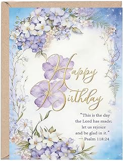 YiKaLus Christian faith birthday card for women