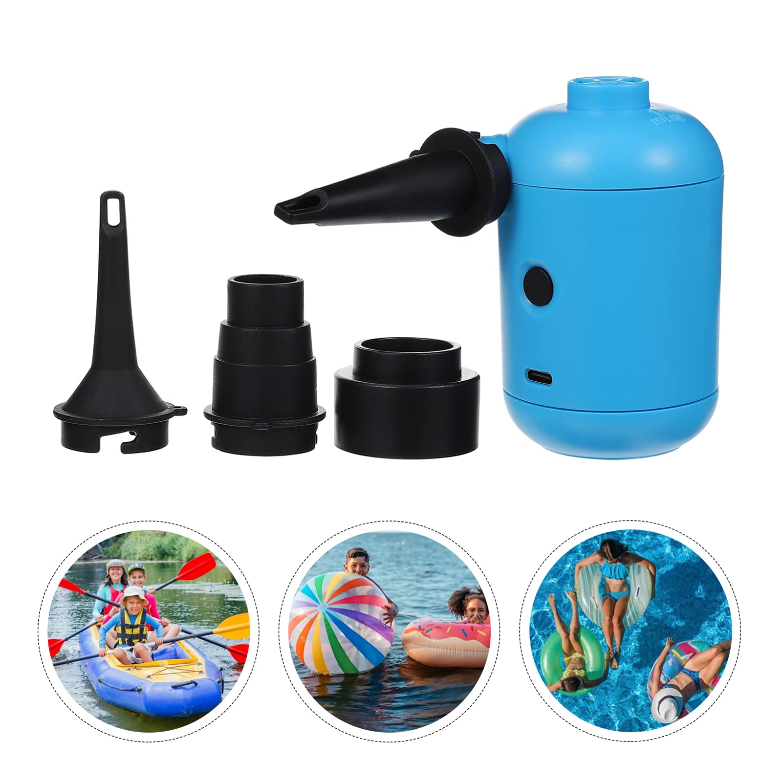 Zerodeko USB elektrische pumpe luftmatratzenpumpen pumpen für luftmatratzen Schnell aufblasbare Pumpe Electric air Pump paddeln Schwimmbad USB-Luftpumpe Mehrzweck-Luftpumpe Plastik Blue