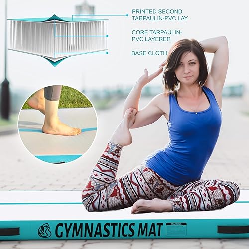 Miniatura 4 de Colchoneta inflable de 101316 pies con bomba eléctrica para animadoras, yoga, playa, uso doméstico, agua