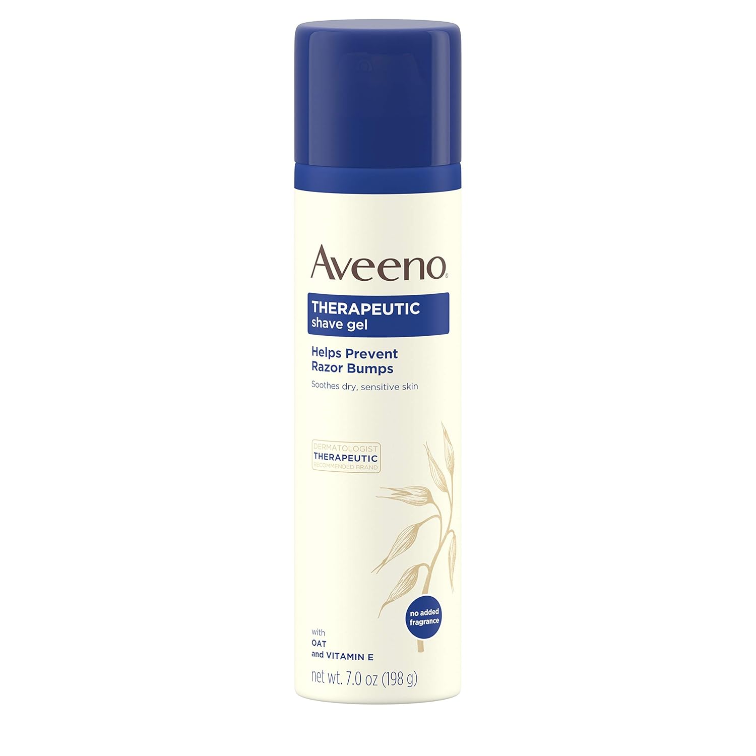 Aveeno Therapeutic Shave Gel with Oat and Vitamin E to Help Prevent Razor Bumps and Soothe Dry and Sensitive Skin, No Added Fragrances and Non-Comedogenic, 7 oz (Pack of 5)