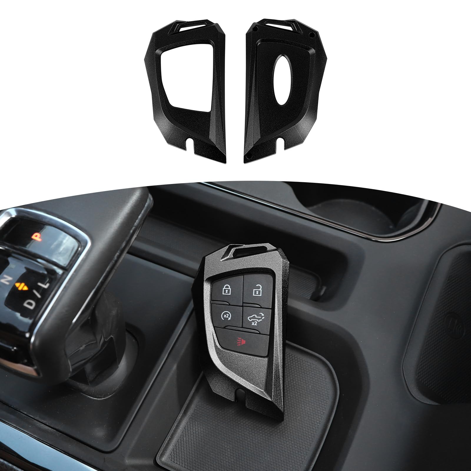 RT-TCZ for Silverado Key Fob Cover Shell Case Compatible with Chevy Silverado Suburban Tahoe 2020 2021 2022 2023 Black Accessories