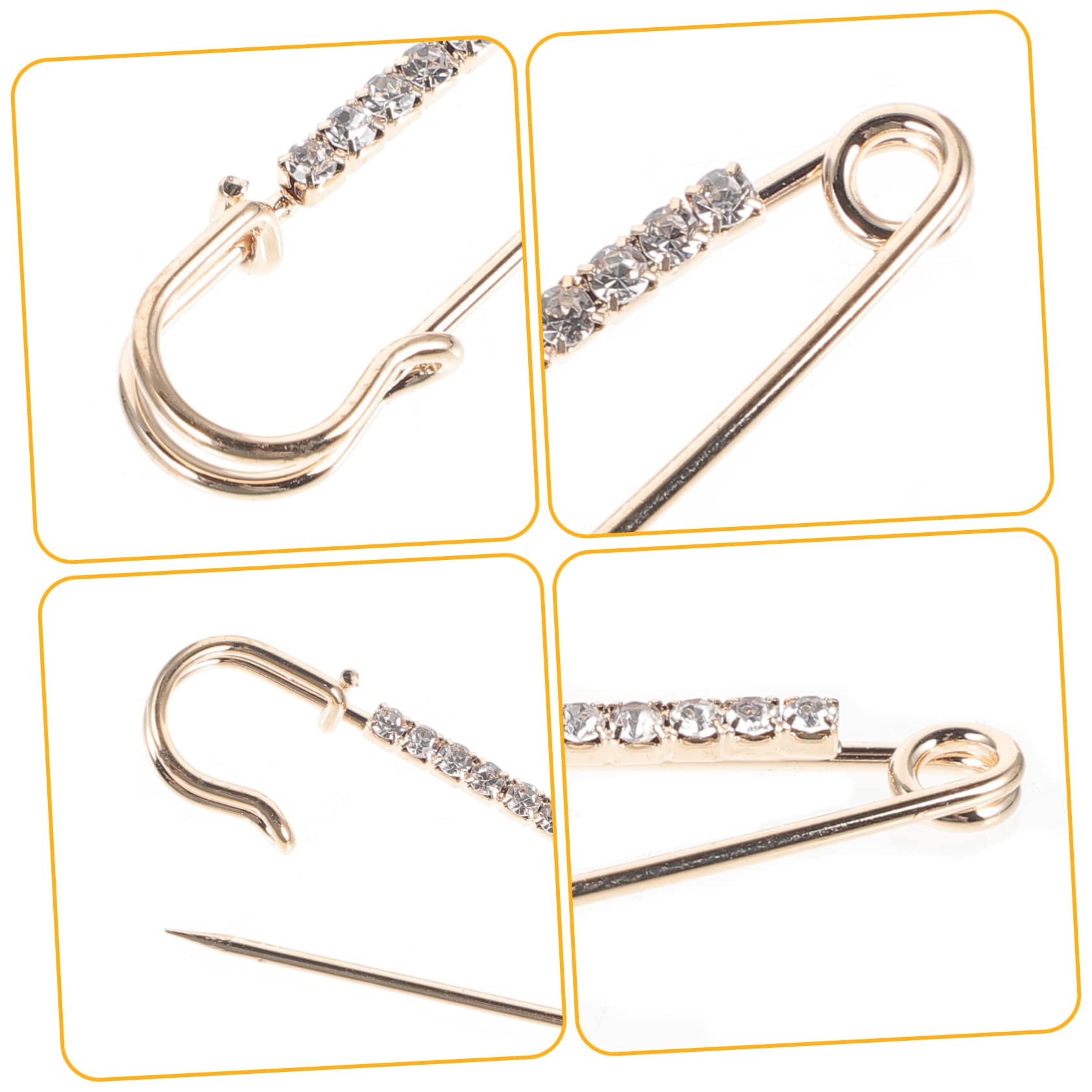 ARTIBETTER 4 Sätze Anti-expositions-brosche Blinken Für Kleidung Goldgeschwungene Sicherheitsnadel Klein Sicherheitsnadel Selber Machen Eisen Golden 12 Stück * 4
