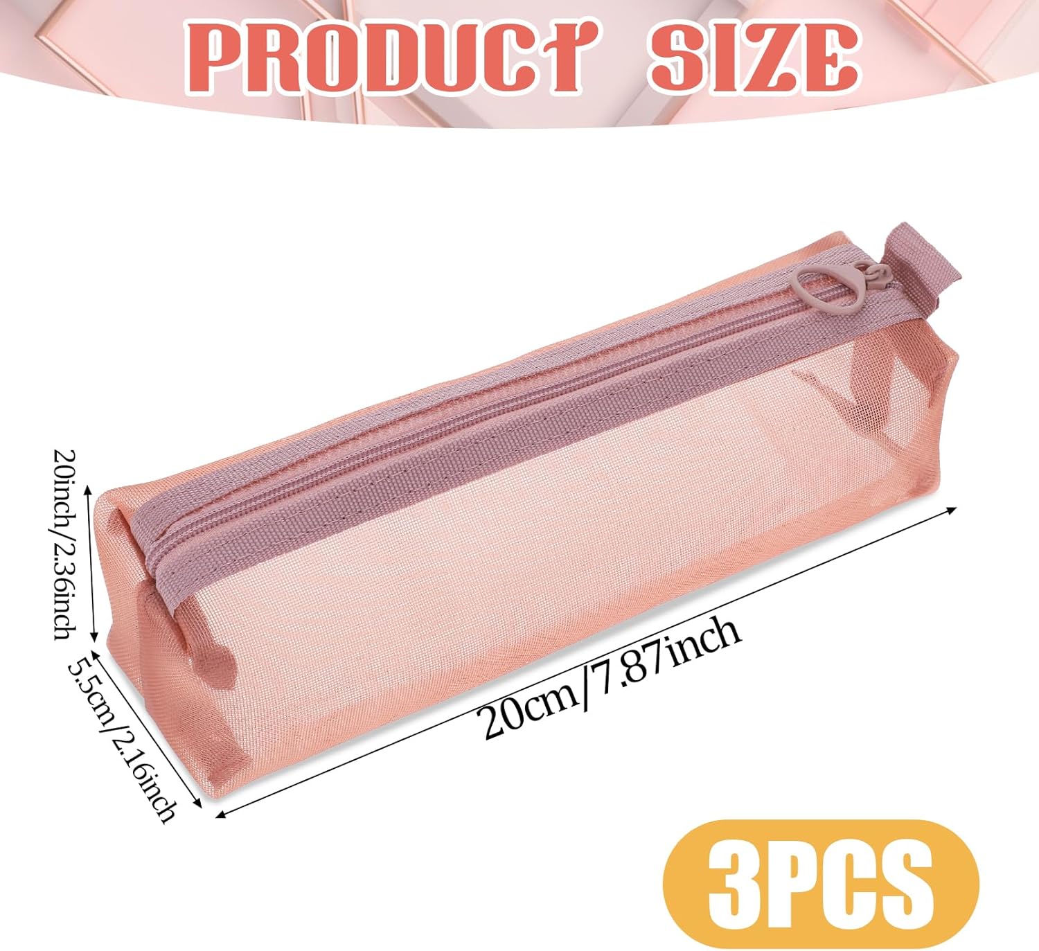 Piriuuo 3Pcs Mesh Makeup Brush Bag, Small Makeup Pouch with Zipper Portable Clear Makeup Bags Small Mesh Zipper Pouch Mesh Cosmetic Bag for Home Office Travel Accessories Organizer