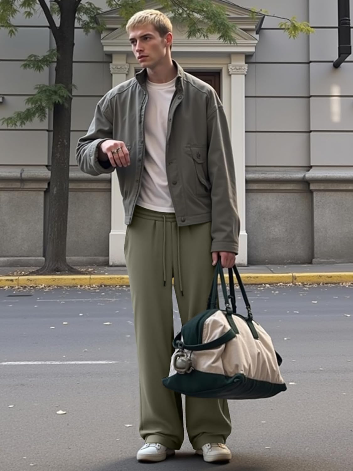 JMIERR Men's Casual Baggy Pants Wide Leg Lounge Travel Pants Streetwear with Pockets - Image 4