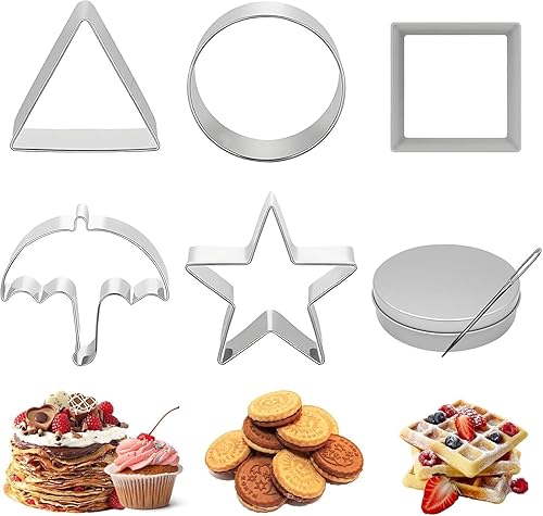 Herramientas coreanas para hacer dulces de azúcar, kit de cortadores de galletas de acero inoxidable para paraguas, triangular, estrella, redondo,