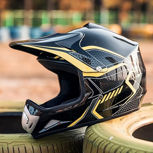 Miniatura 7 de ILM Casco de motocross para jóvenes y niños, para cuatrimoto, motocross, aprobado por DOT, casco de calle todoterreno, unisex, casco protector de