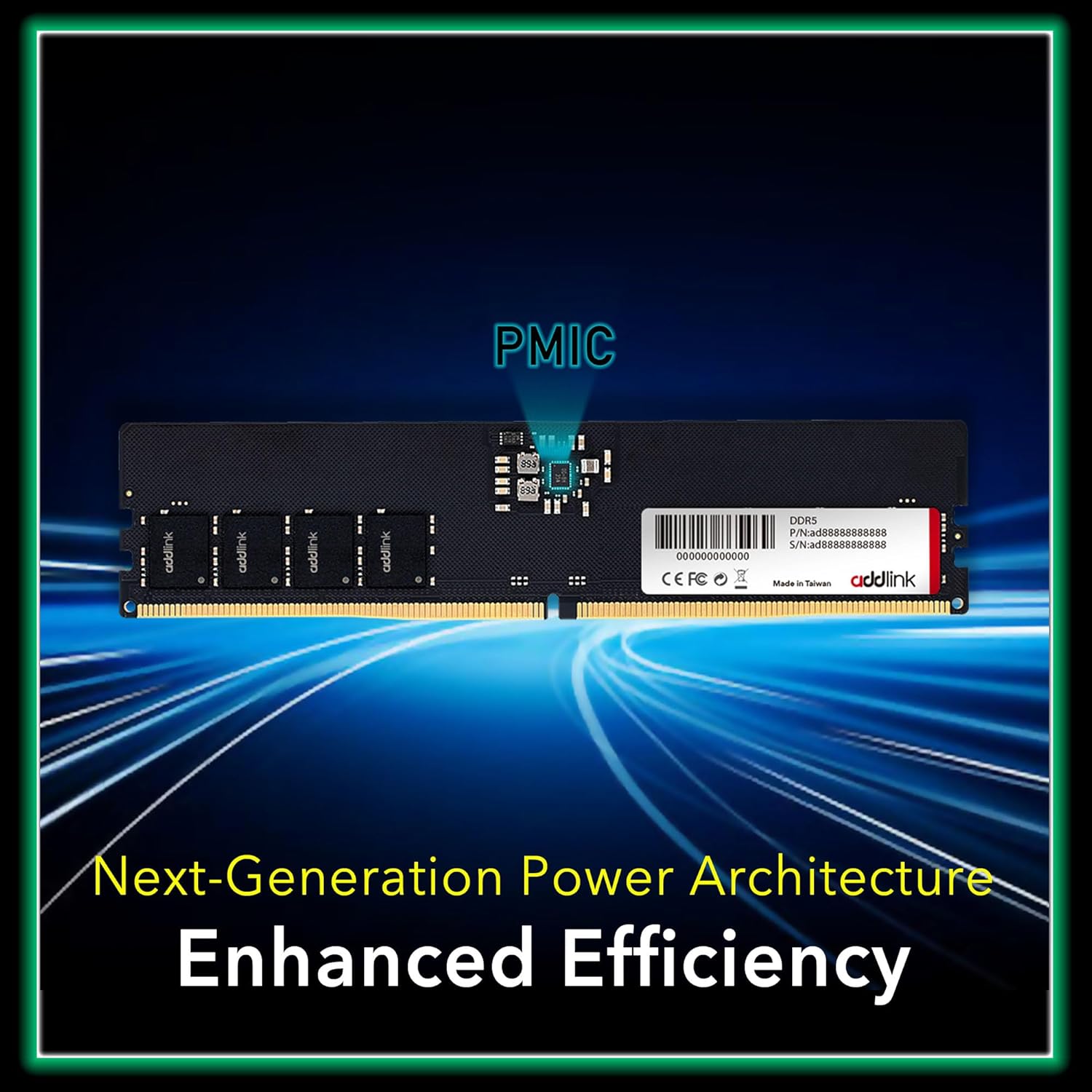 addlink AddGame Spider P5 DDR5 RAM 16GB Gaming 5600MHz 288-Pin, CL46 1.1V UDIMM, Compatible Desktop Computer Memory (ad16GB56C46P5U)