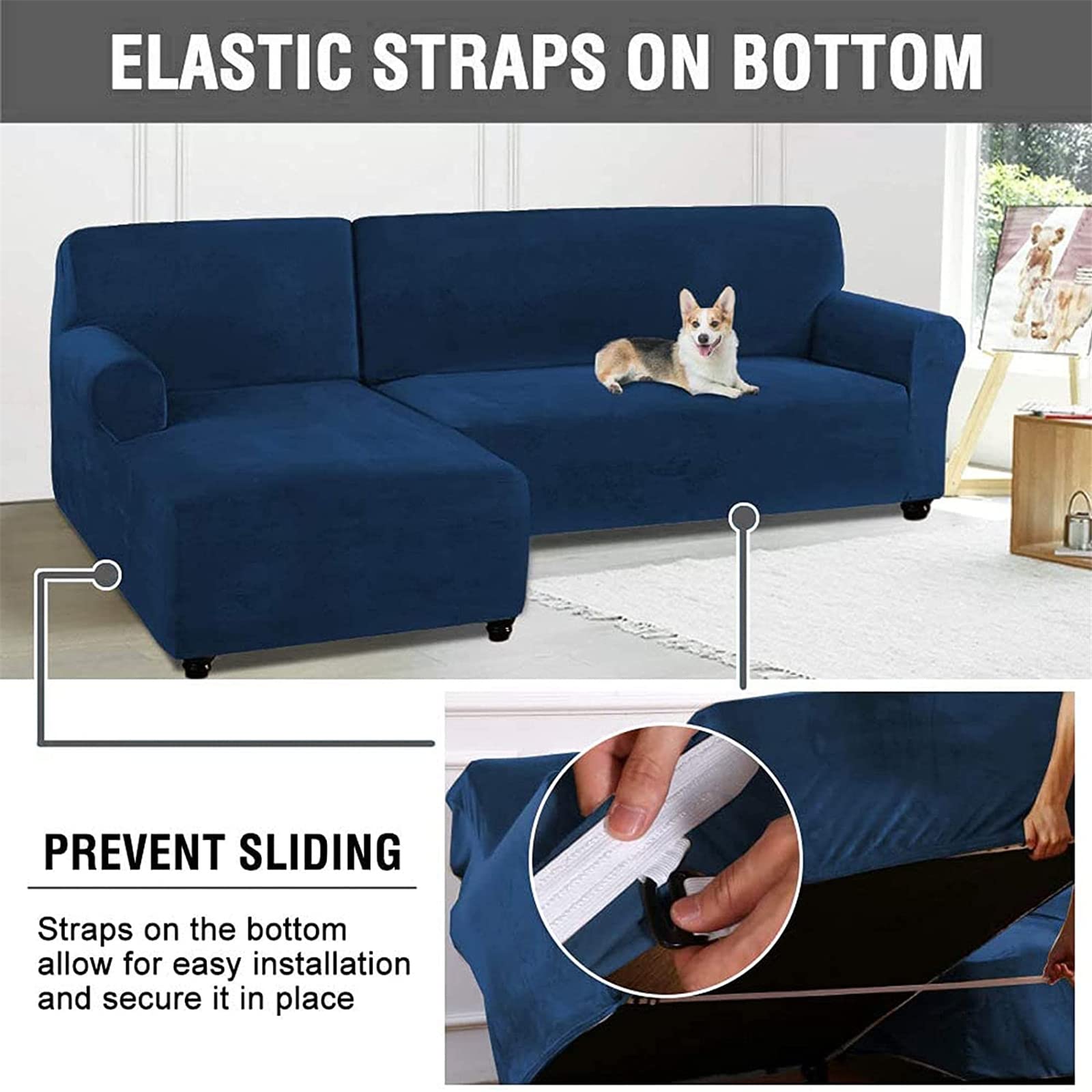 YSTYLE Stretch Bankhoes 1 Zit, Elastische Bankhoezen Voor Woonkamer, 1 Stuks Universele Rekbare Armsteun Sofahoes Met Anti-slip Schuim, Krasbestendig Meubelhoes Voor Bank, Beige