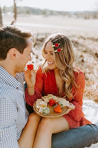 Miniatura 6 de 8 pinzas para el cabello del día de San Valentín horquillas de terciopelo con diamantes de imitación para mujeres y niñas pasadores de pelo con