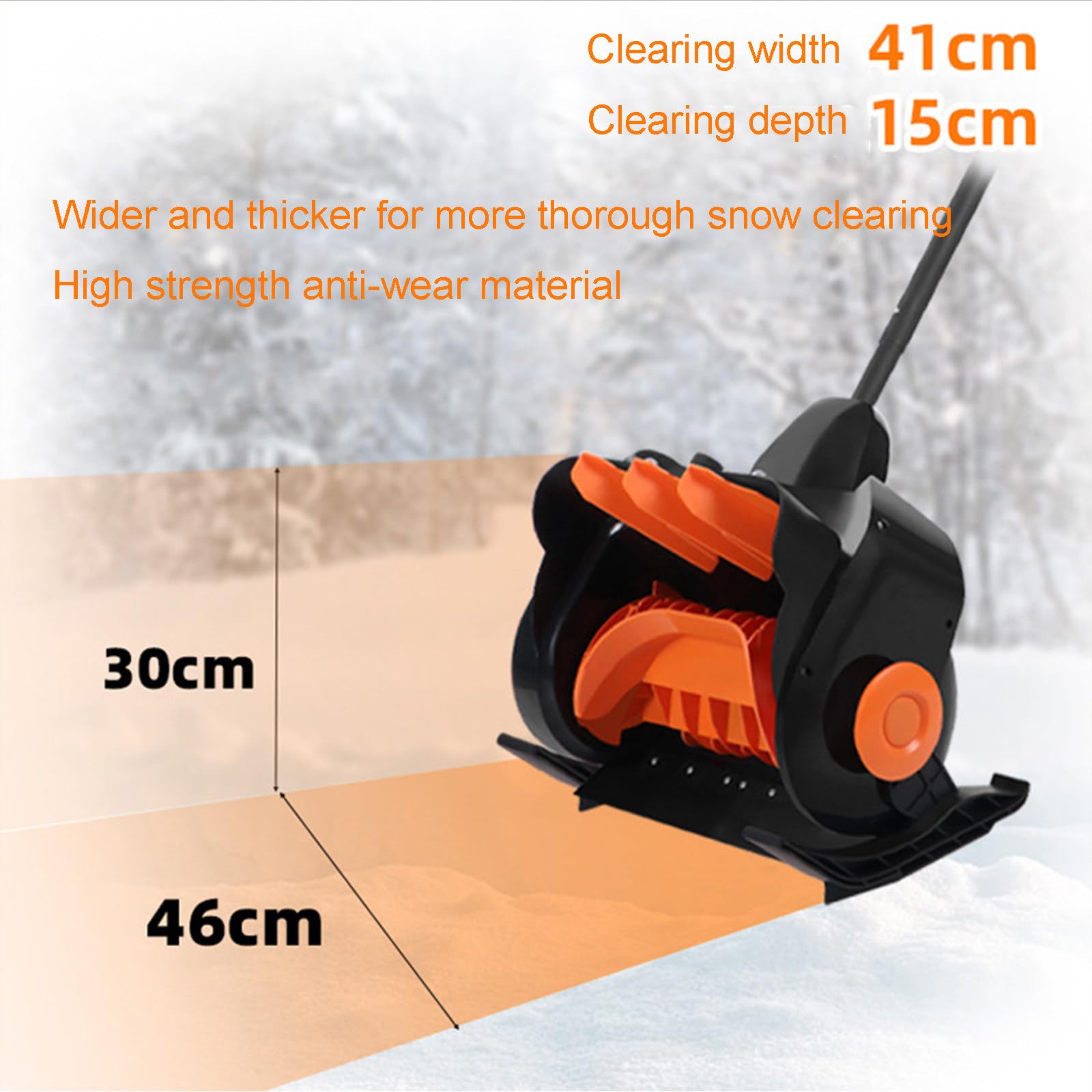 Pelle à neige sans fil – Souffleuse à neige alimentée par batterie 21 V avec poignée avant réglable, largeur de coupe de 40,6 cm pour un déneigement efficace