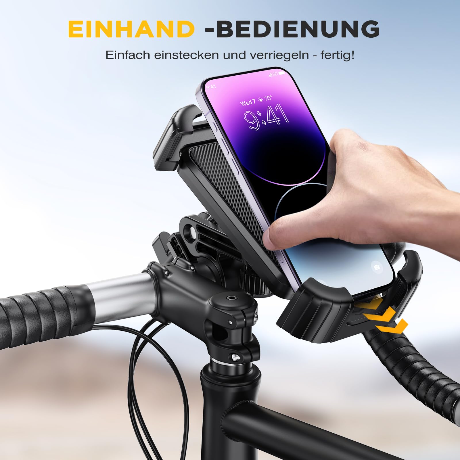 Miracase Uchwyt na telefon komórkowy, rower, uchwyt na telefon komórkowy motocyklowy – 2024 360° uchwyt na kierownicę do iPhone 15 14 Pro Max Plus, SE, 13 12 Pro Max Mini, 11 Pro Max, Xs, XR, X, 8, 7,