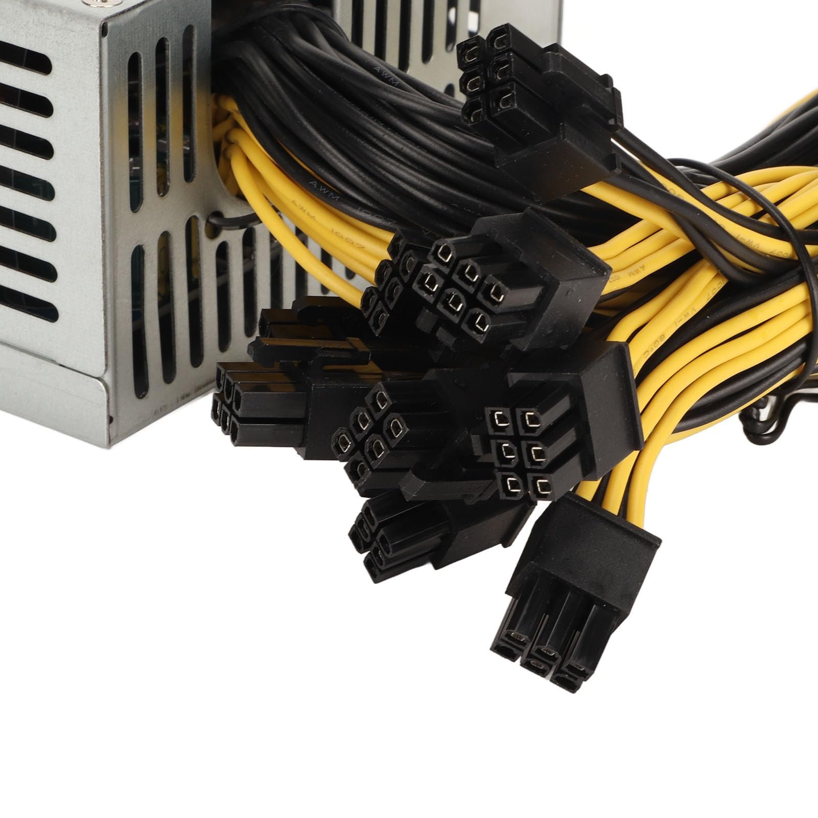 ASHATA Fuente de Alimentación para Minería de 2000 W, Compatible con 8 GPU GPU Mining Power, Fuente de Alimentación para Minería de PC con PSU de un Solo Canal 2U con Ventilador de