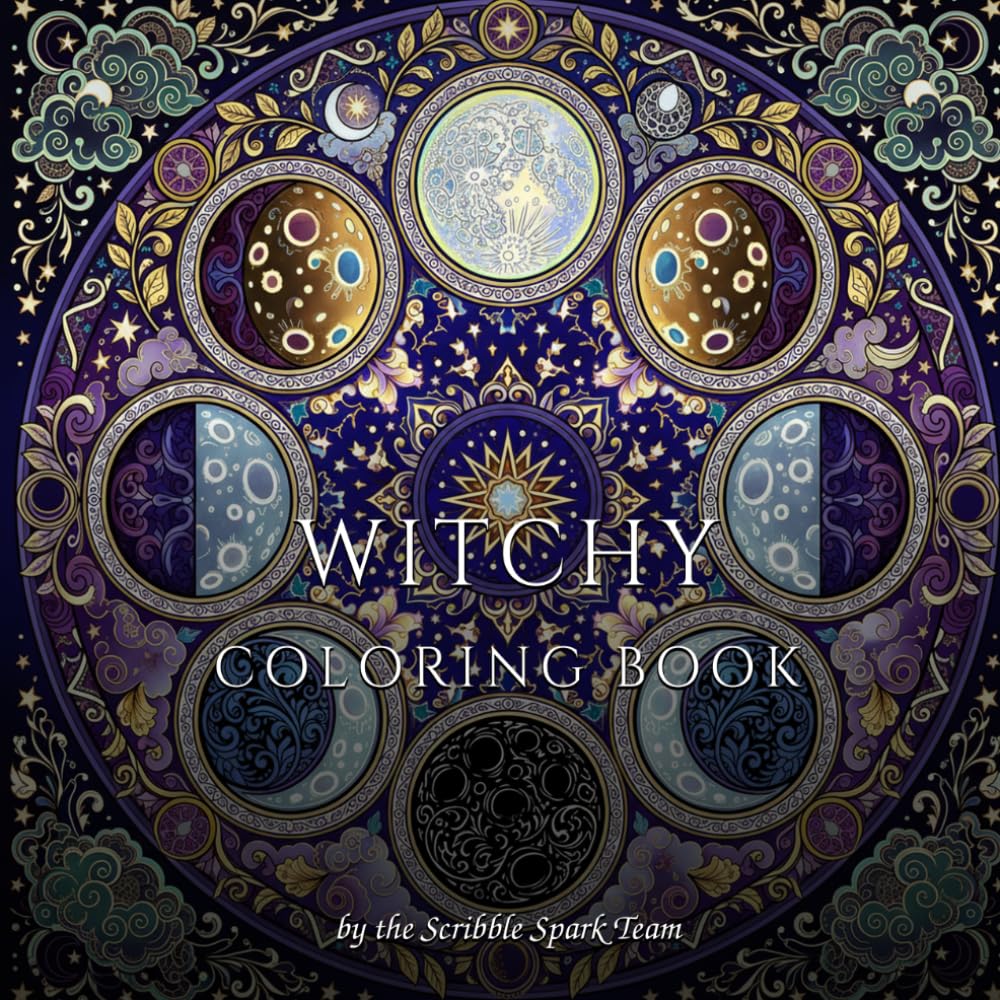 Witchy Coloring Book - 30 Mystical Designs for Adults: By the Scribble Spark Team