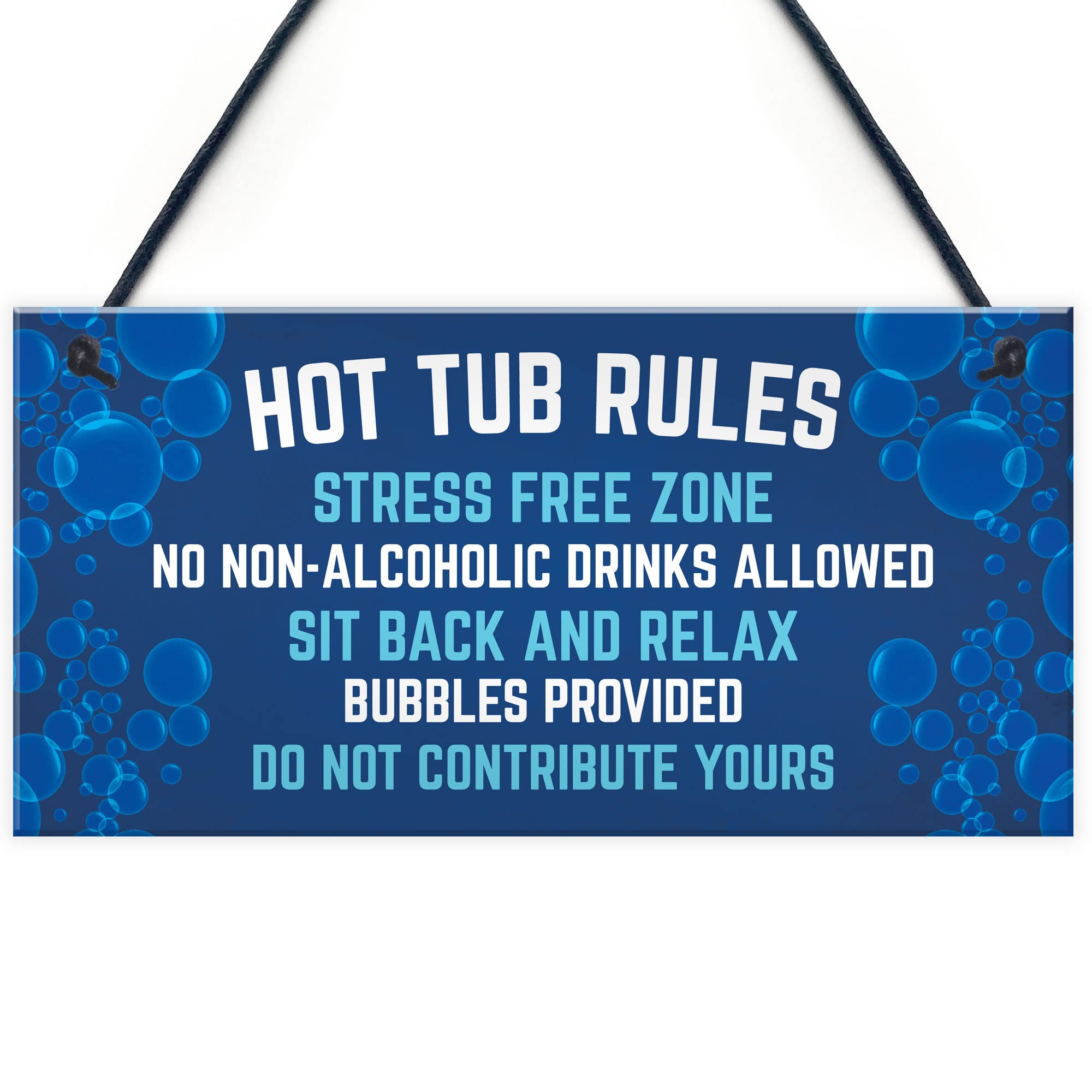 Red Ocean Hanging Hot Tub Rules Plaque Funny Garden Sign For Hot Tub Novelty Home Decor Signs