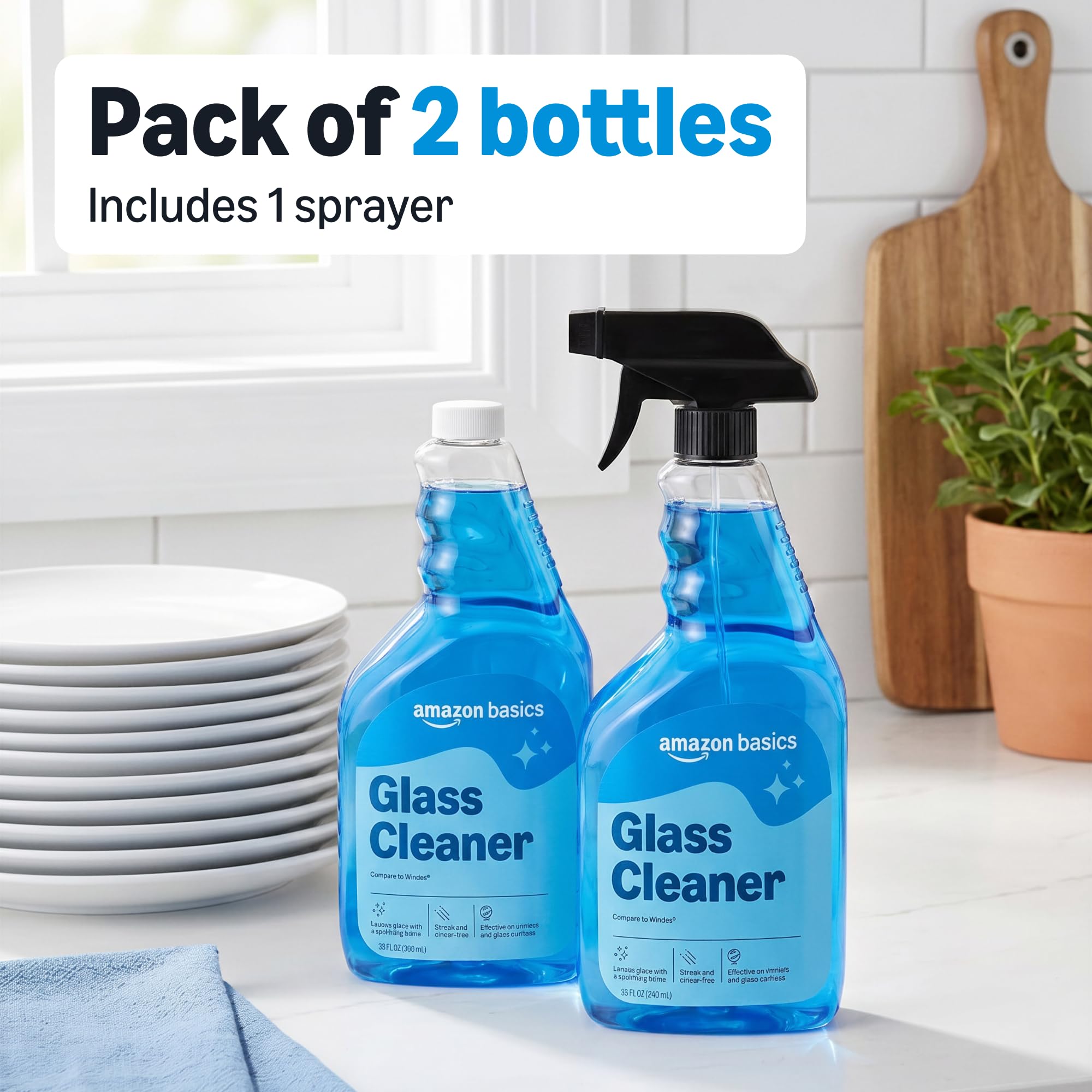 How to Remove a Bathroom Mirror Without Cracking It 3 Amazon Basics Glass Cleaner Streak-Free Shine 32 Fl Oz Pack of 2 wi — product photo