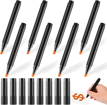 Outus 8 Pieces Counterfeit Bill Detector Marker Pen Counterfeit Money Pen