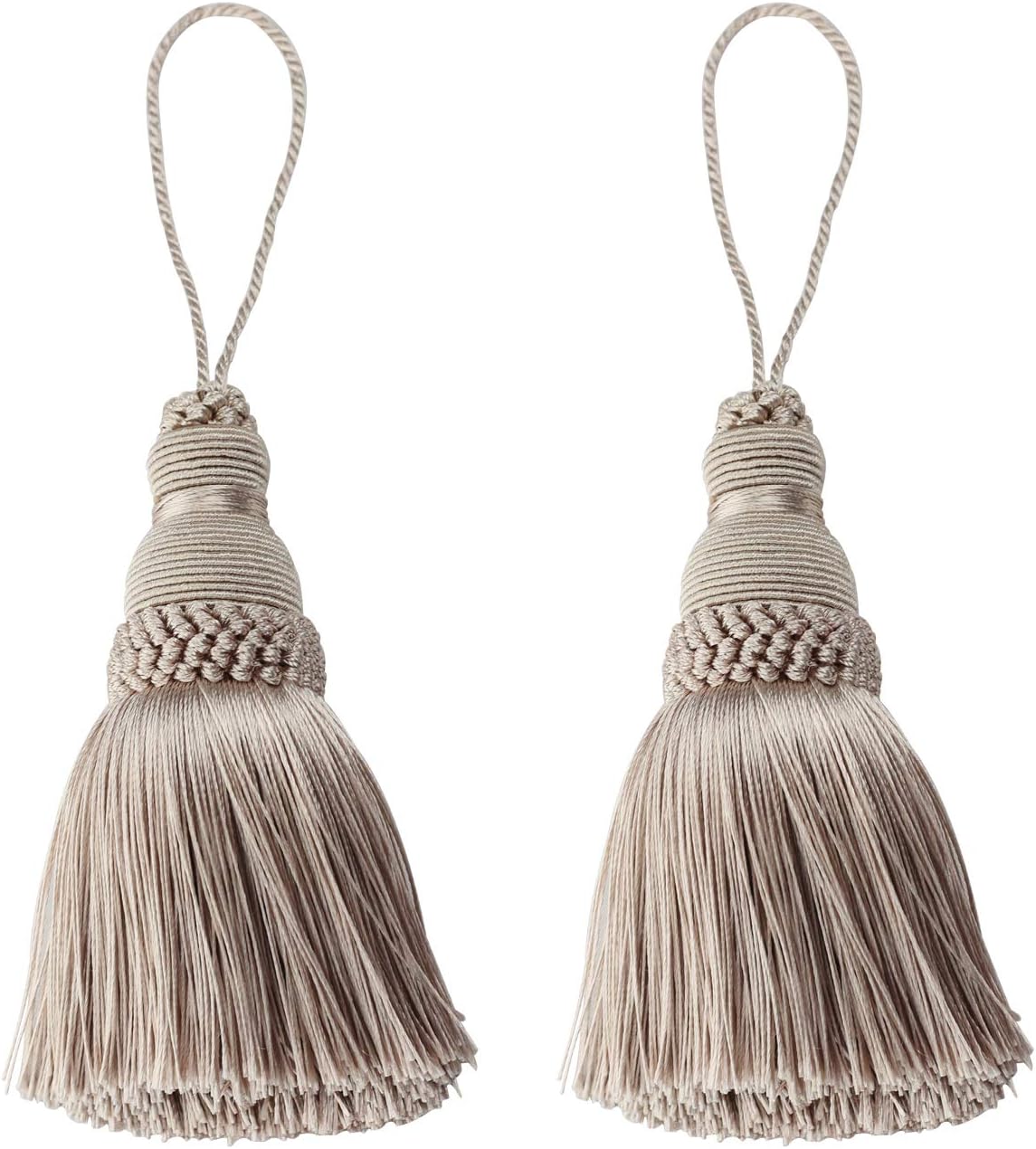 Colorful Tassel Key Tassel DIY Accessories for Curtain and Home Decoration-khaki-2PCS
