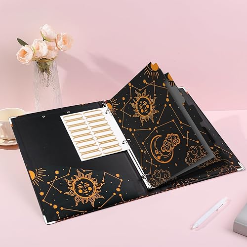 Miniatura 8 de HAOQINA Carpeta de 3 anillos de 1 pulgada, 5 pestañas divisoras de índice, portapapeles de tres anillos para papeles tamaño carta, organizador de