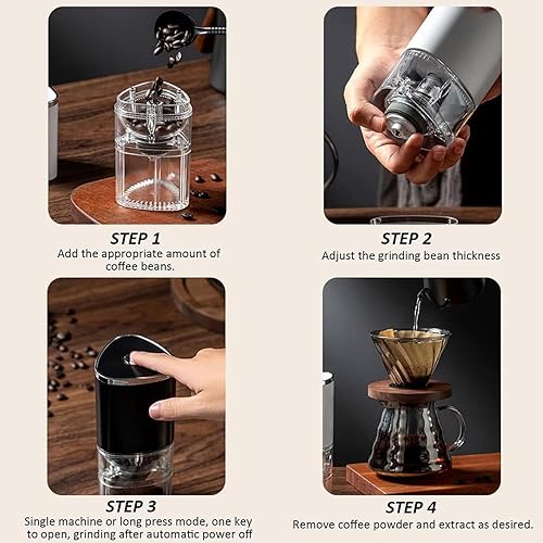 Miniatura 4 de Basics - Molinillo de café eléctrico, compacto y potente para granos de café, especias y hierbas, color blanco