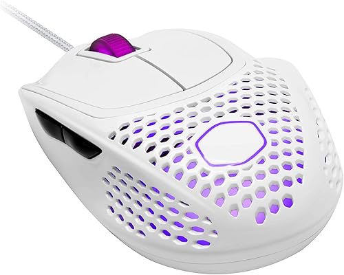 Cooler Master MM720 White Glossy Lightweight Gaming Mouse with Ultraweave Cable, 16000 DPI Optical Sensor, RGB and Unique Claw Grip Shape