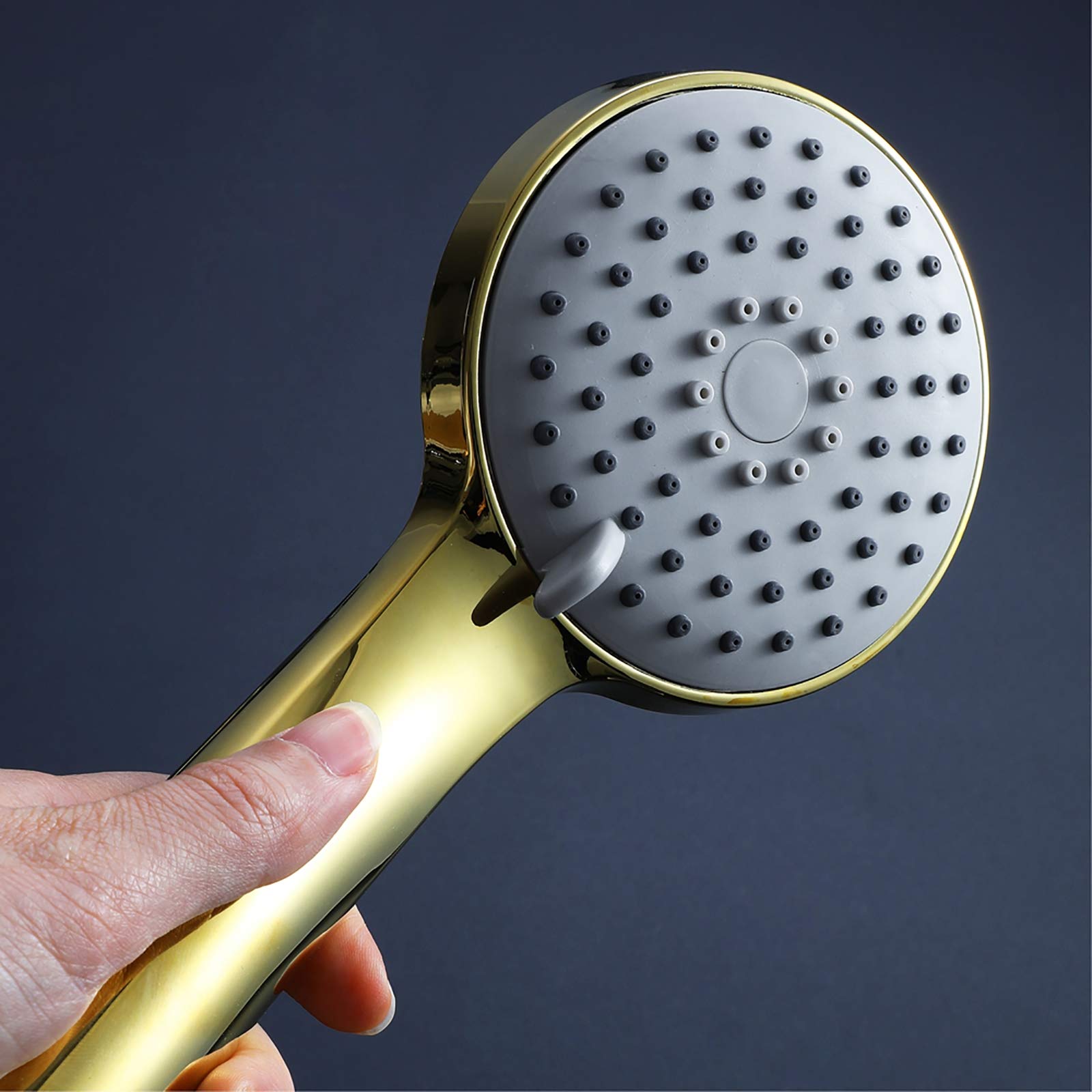 Titanio Oro Soffione Doccia ABS Universale Doccino per Doccia Alta Pressione Soffione per Doccia 3 Modi Doccetta per Doccia Risparmio Idrico Telefoni Doccia con Supporto e 1.5M Tubo, G1/2