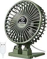 Vista 13 de JZCreater Ventilador de Escritorio USB, Mini Ventilador Portátil, Ventilador de Enfriamiento de Mesa de Escritorio de 3 Velocidades, Ventilador