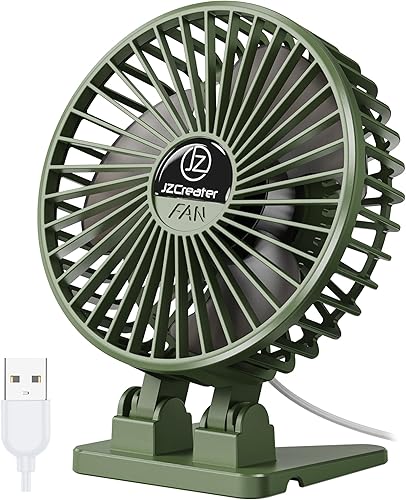 Miniatura 15 de JZCreater Ventilador de Escritorio USB, Mini Ventilador Portátil, Ventilador de Enfriamiento de Mesa de Escritorio de 3 Velocidades, Ventilador de