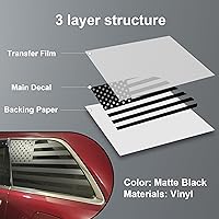 Vista 5 de Zhizhong Calcomanía de vinilo para ventana lateral trasera compatible con Jeep Grand Cherokee 2011-2021, precortada, color negro mate, bandera
