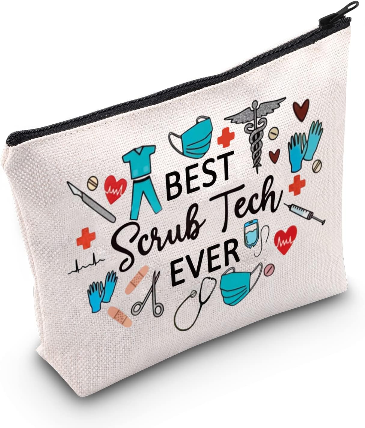 TSOTMO Zipper Pouch Surgical Gift Best Scrub Tech Ever Gift Surgeon Gift Thank Gift For Surgical Nurse Doctor