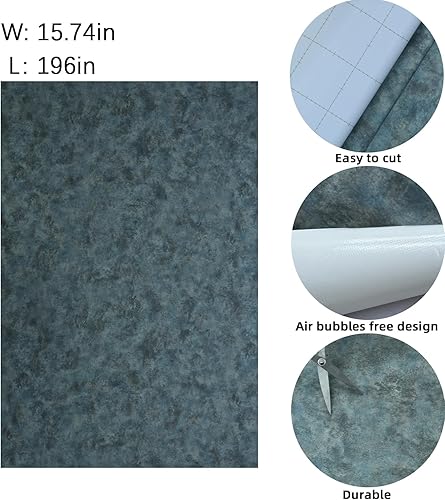 Miniatura 7 de Papel de contacto de mármol azul marino mate de 15.74 x 196 pulgadas para encimeras, papel tapiz de mármol autoadhesivo impermeable para dormitorio,