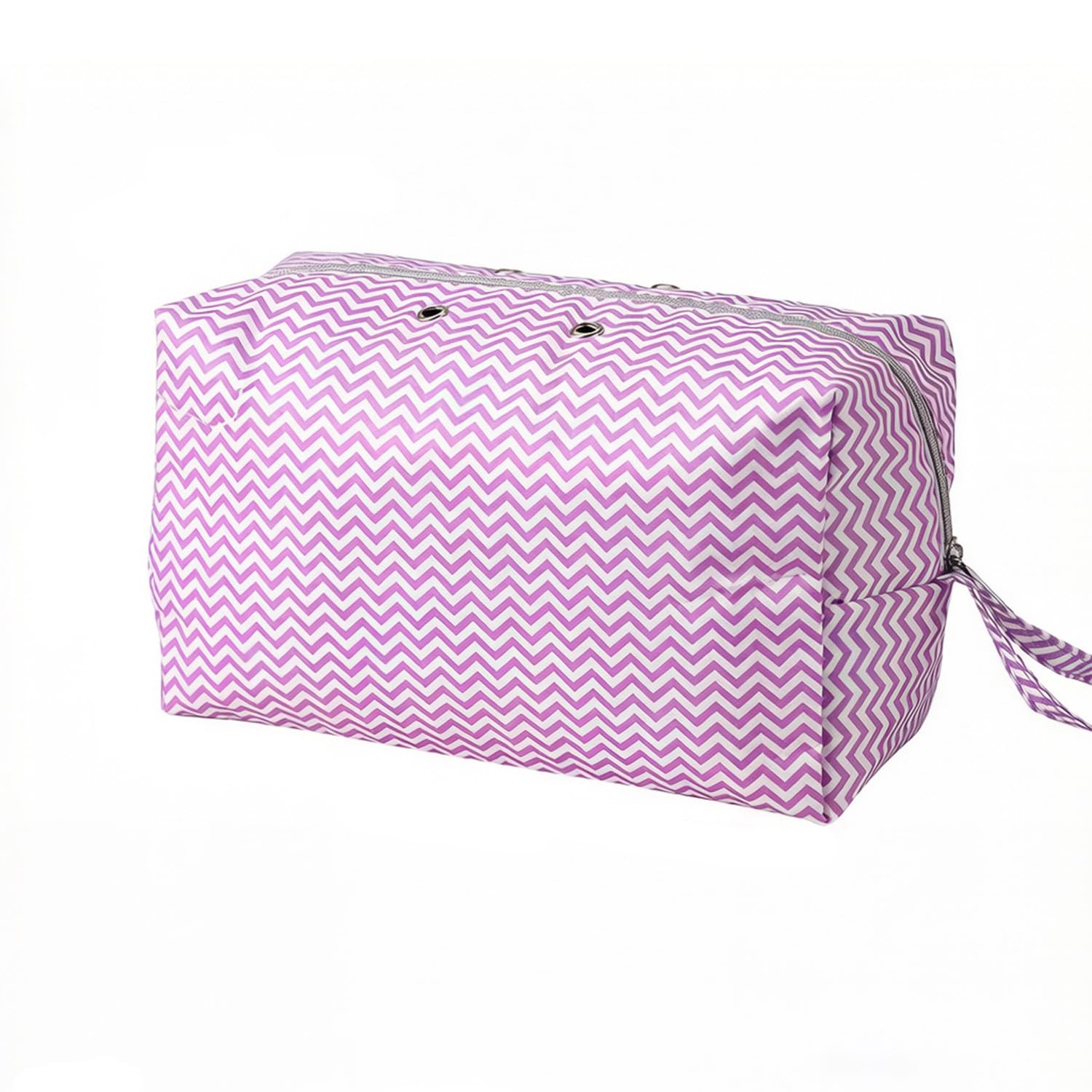 Knitting Bag, Crochet Yarn Storage Bag, Portable Crochet Tote with Zipper and Pockets (Purple Square Bag)