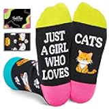 Cat Gifts for Girls - Funny Cat Socks for Animal Lovers, Novelty Cute Animal Socks for Kids 10-12 Years