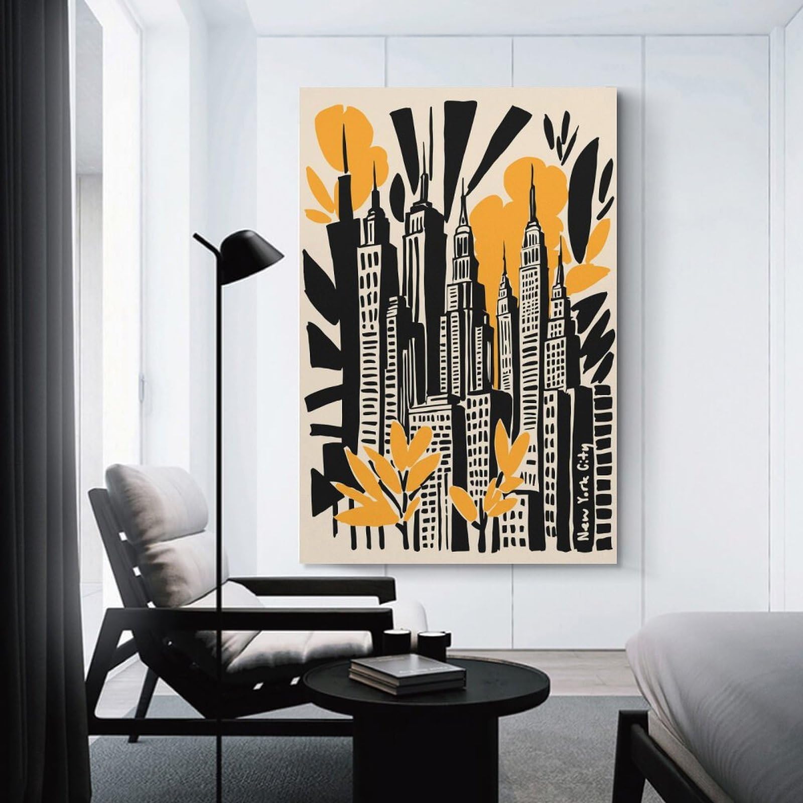 Junmoney New York Cityscape Art Print(2) Wall Art Print 20x30inch(50x75cm), for Lounge, Study, Hallway Or Flat Walls, Decorative Artwork with Broad Appeal