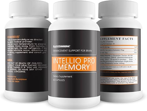 Intellio Pro Memory - Our Best Brain Support Supplements for Memory and Focus - Nootropics Brain Support Supplement - Brain Memory Support Supplements for Seniors - Memory Brain Support Supplement