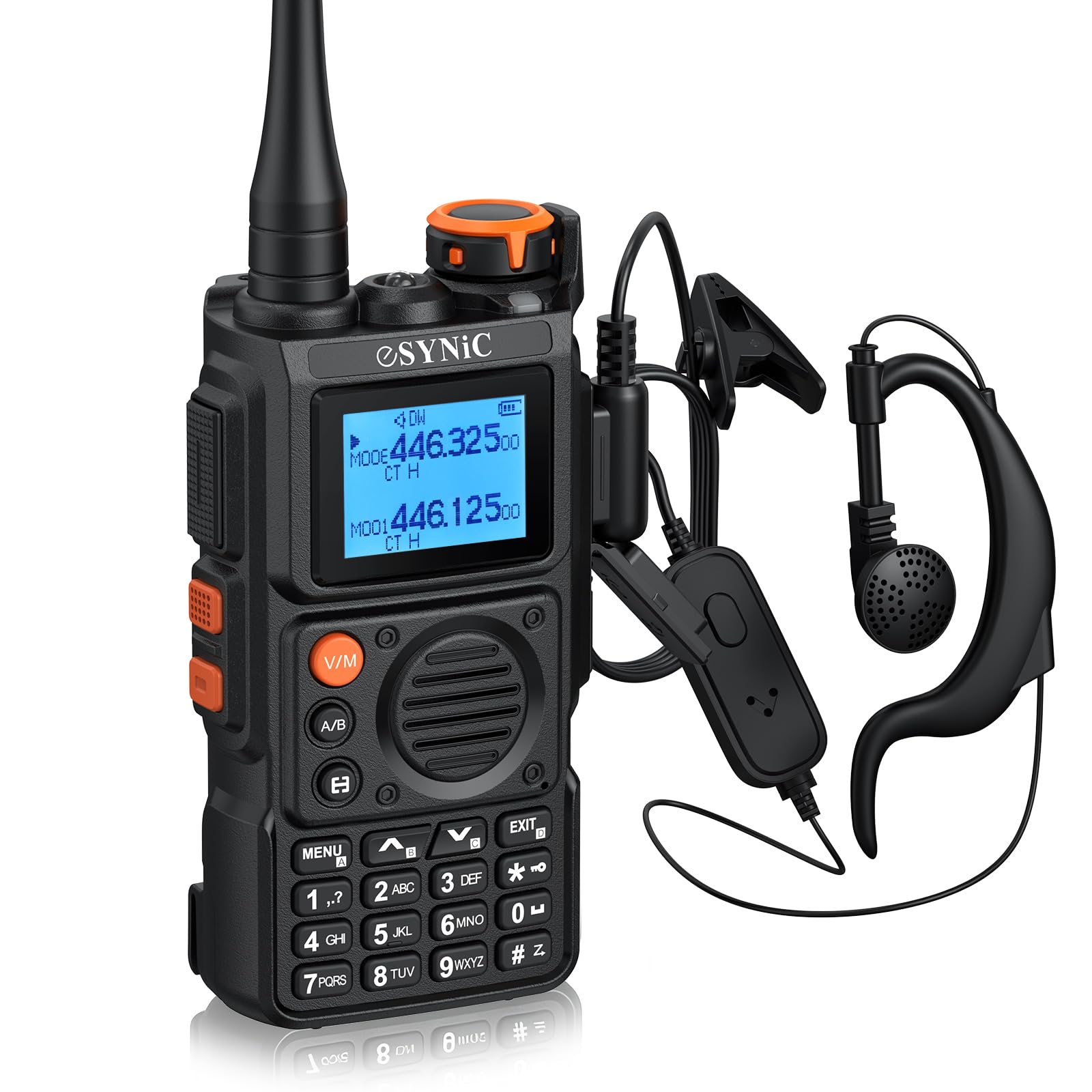 eSynic Walkie Talkies Profesionales de Largo Alcance con 999 Canales Doble Banda Walkie-Talkie con Pantalla a Color Radio Bidireccional Profesional Scrambler Carga USB Tipo C para Exterior Camping