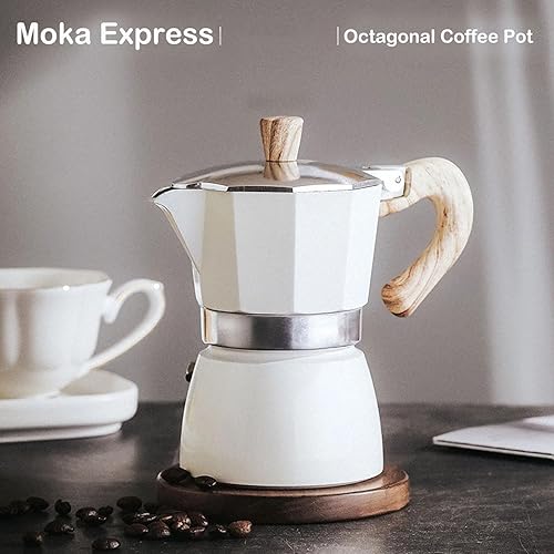 Miniatura 7 de 6 tazas de 10.1 fl oz 10 onzas de aluminio para estufa de café expreso, cafetera italiana, cafetera Moka Express Classic Cafe Maker para café