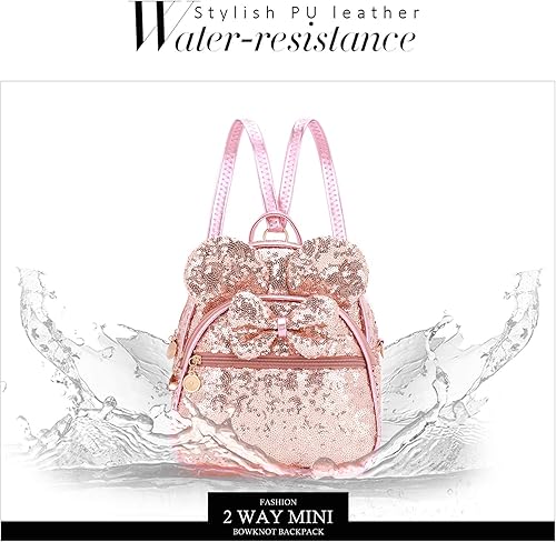 Miniatura 6 de KL928 - Mochila miniatura con diseño de lunares, linda, con nudo ojal, para mujeres y niñas, que se puede usar también como morral o bolso