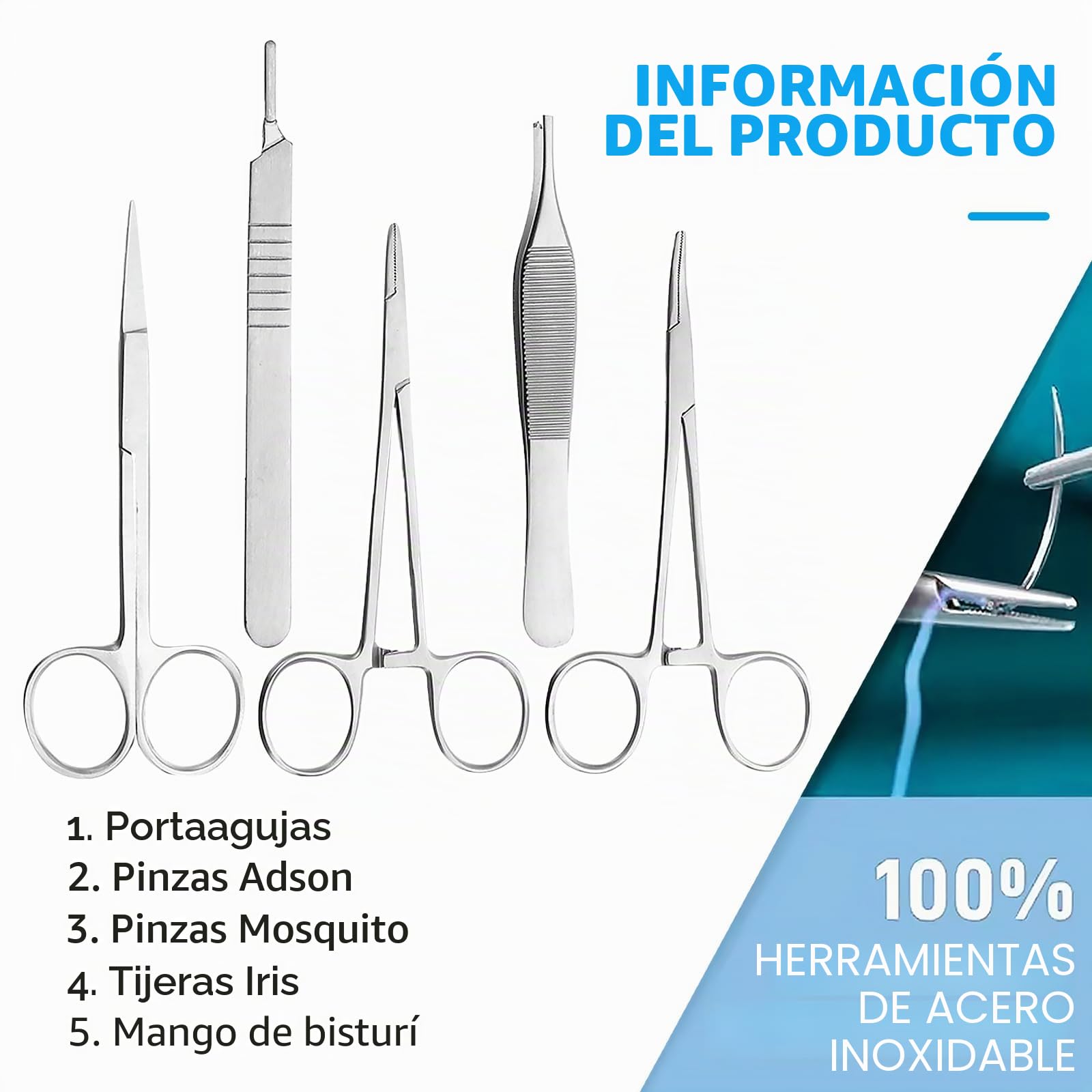 Kit de Práctica de Suturas: Set Completo de Entrenamiento para Perfeccionamiento de Técnicas de Sutura y el Desarrollo
