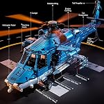 Powered Military Helicopter Building Blocks Set – 1521PCS Army Aircraft Bricks Model with Motor-Driven Rotors, Power Module & Mechanical Gear System – STEM Engineering Toy for Boys, Teens & Adults