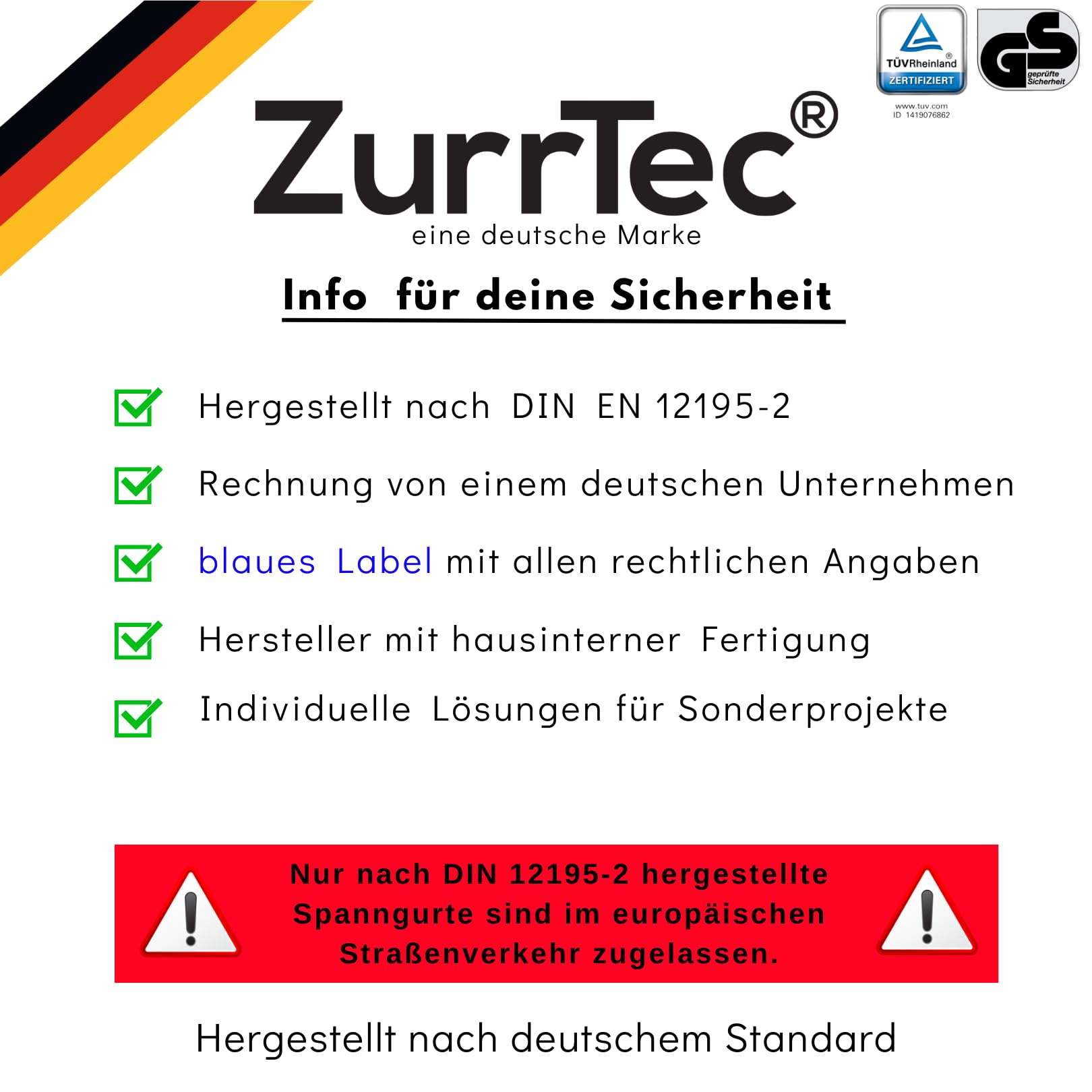 10 x Spanngurte Zurrgurte 8m 5t (LC 2500/5000 daN) Ratschenspanngurt