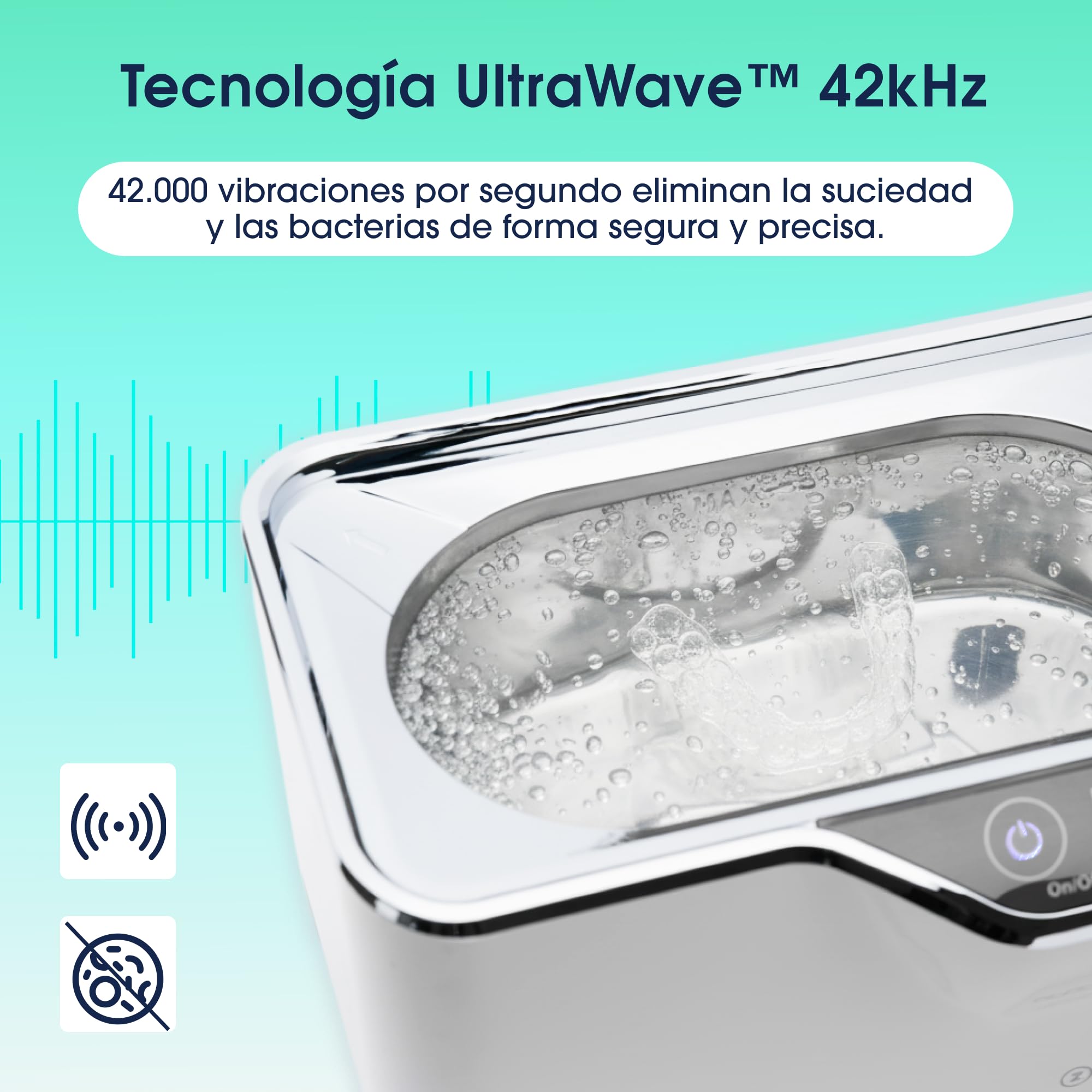 ZENT DeepClean+ Limpiador Ultrasonidos 42 kHz 600 ml 161 x 50 mm | Ultrasonidos Limpieza de Gafas, Férula Dental, Joyería y Relojes, 5 Programas - Tecnología UltraWave & CoolGuard