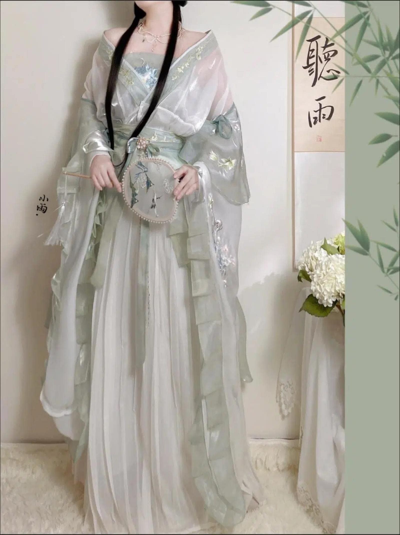 Chińska sukienka Hanfu dla kobiet starożytne tradycyjne haftowane zestawy Hanfu karnawał wróżka kostium cosplay zielona sukienka do tańca Hanfu