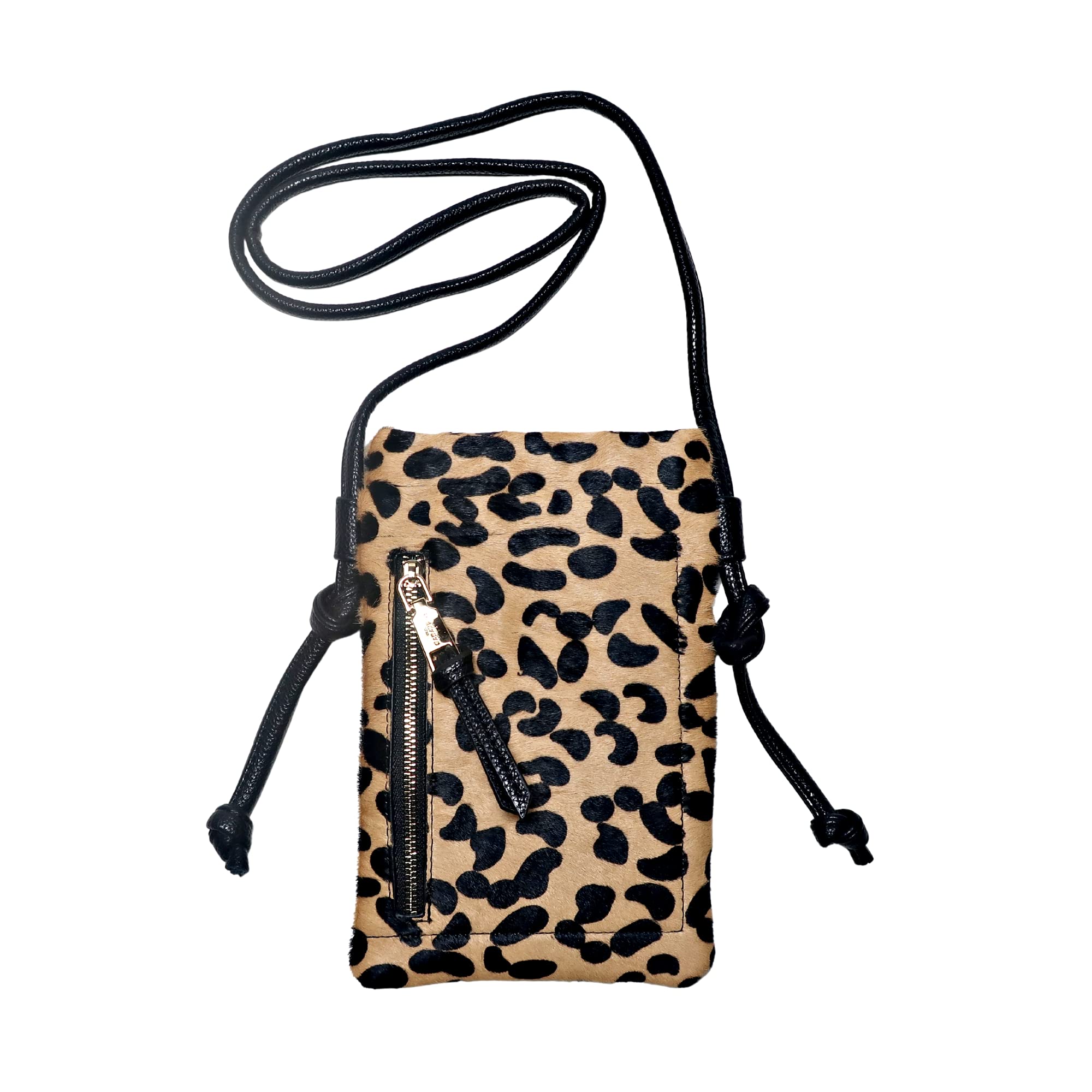 Amazon.co.jp: Pisoraro ハラコ レオパード柄 スマホポシェット  