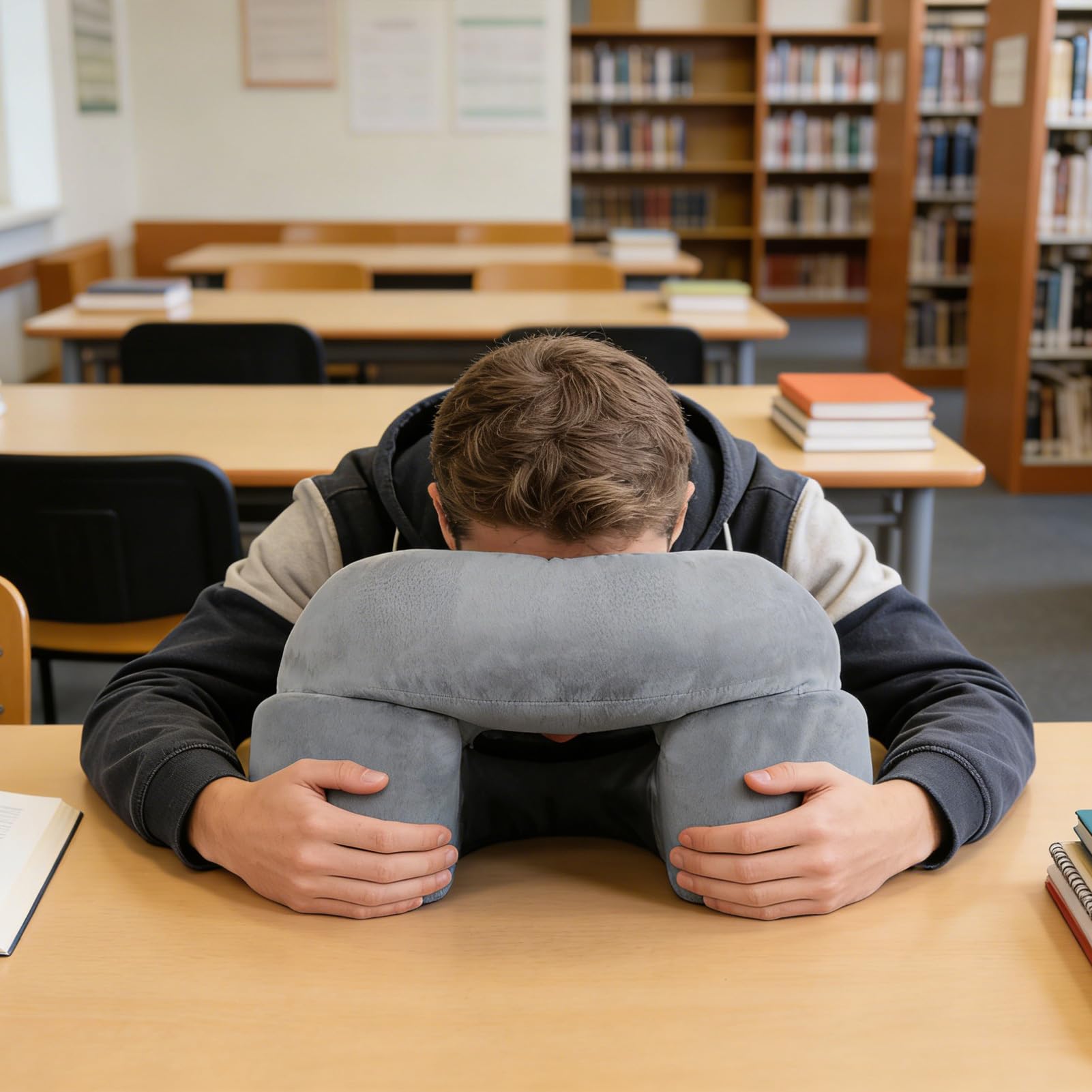 Face Sleeping Pillow – Removable Washable Cover Soft Breathable PP Cotton Filling Neck Head Rest Cushion for Bed Napping Lounging Recliner Home Relaxation Comfortable Versatile 69,85 x 46,99 cm
